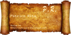 Petrics Rita névjegykártya