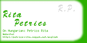 rita petrics business card